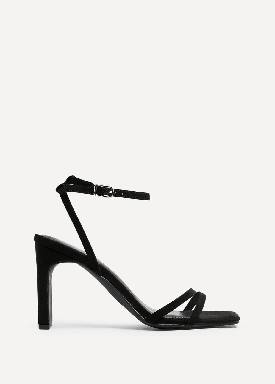 Linzi Gesture Black Faux Suede Strappy High Heel