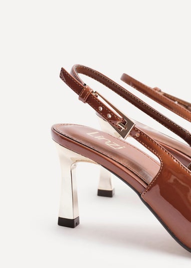 Linzi Avani Caramel Patent Court Heel