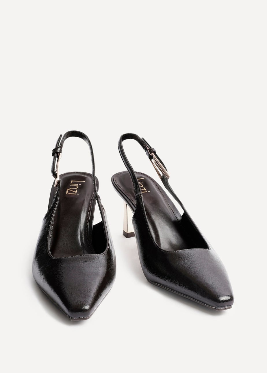 Linzi Avani Brown Faux Leather Court Heel