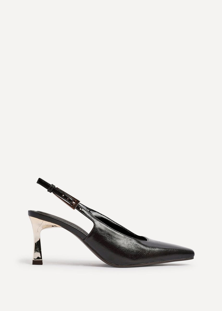 Linzi Avani Brown Faux Leather Court Heel