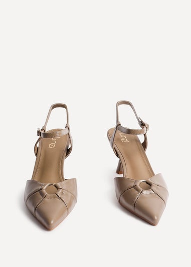 Linzi Pivot Taupe Faux Leather Stiletto Court Heel