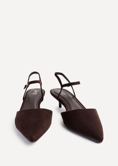 Linzi Vogue Brown Faux Suede Kitten Court Heel