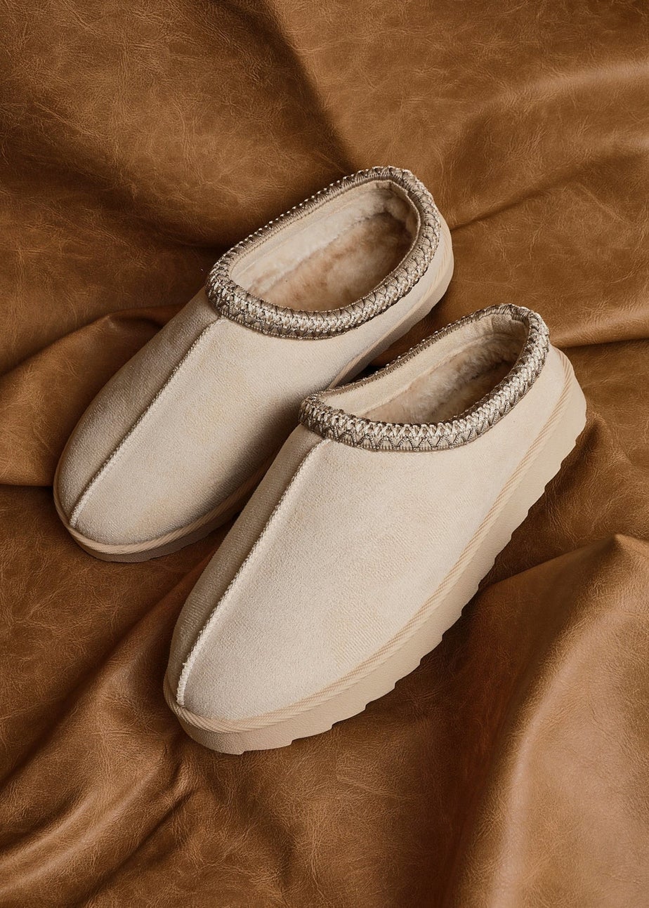 Linzi Tammy Beige Suede Slipper