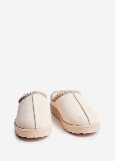 Linzi Tammy Beige Faux Suede Slipper