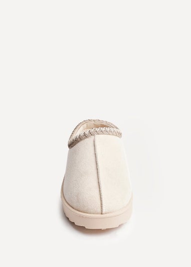 Linzi Tammy Beige Faux Suede Slipper