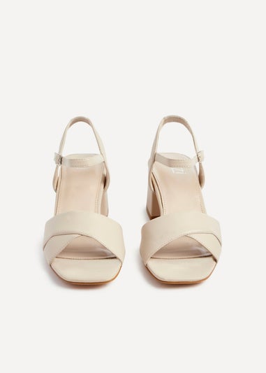 Linzi Vivian Wide Fit Sand Faux Leather Block Heeled Sandals