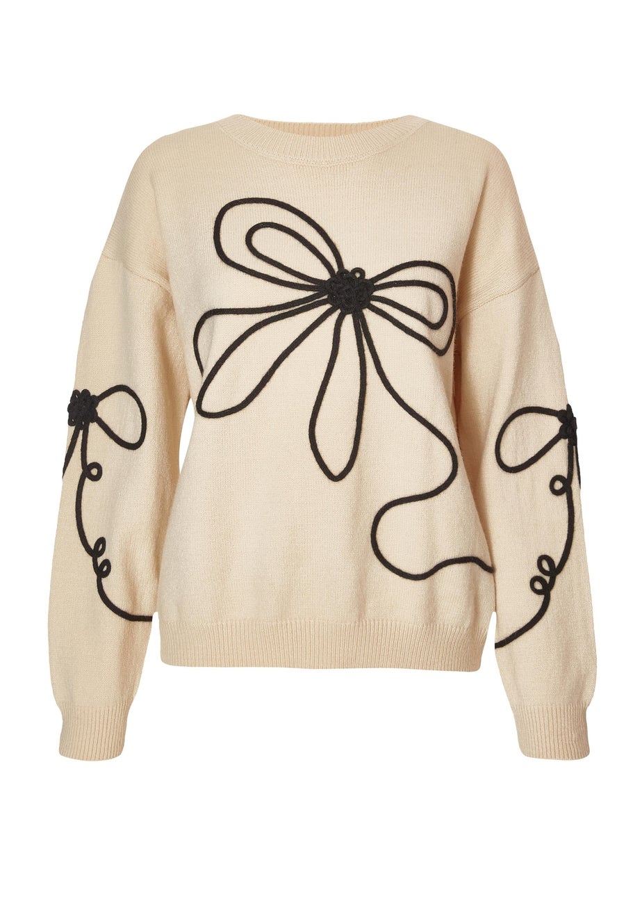 Quiz Stone Stitch Bow Jumper