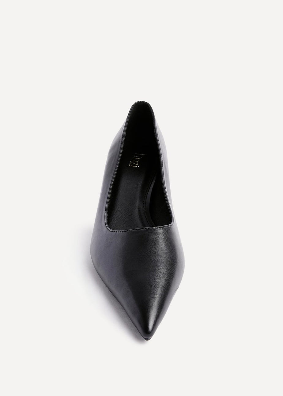 Linzi Zola Black Faux Leather Kitten Court Heel