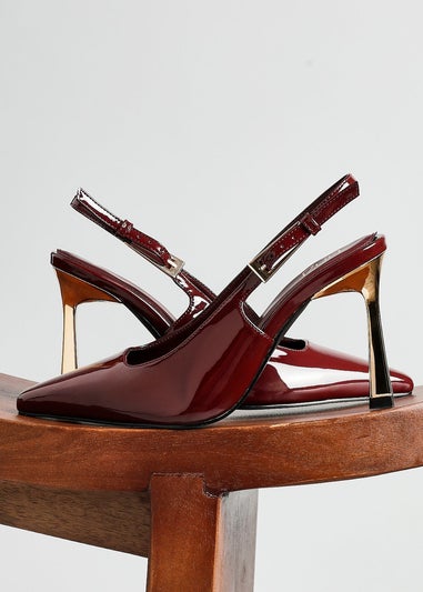 Linzi Lizzie Burgundy Patent Court Heel