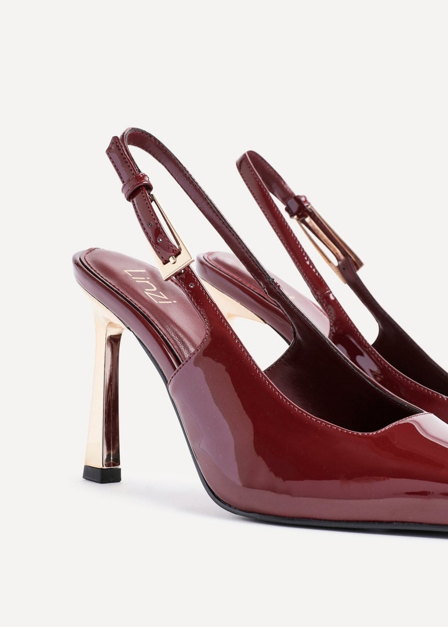 Linzi Lizzie Burgundy Patent Court Heel
