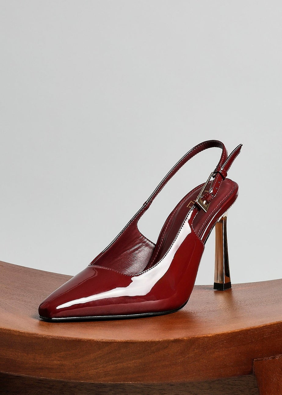 Linzi Lizzie Burgundy Patent Court Heel