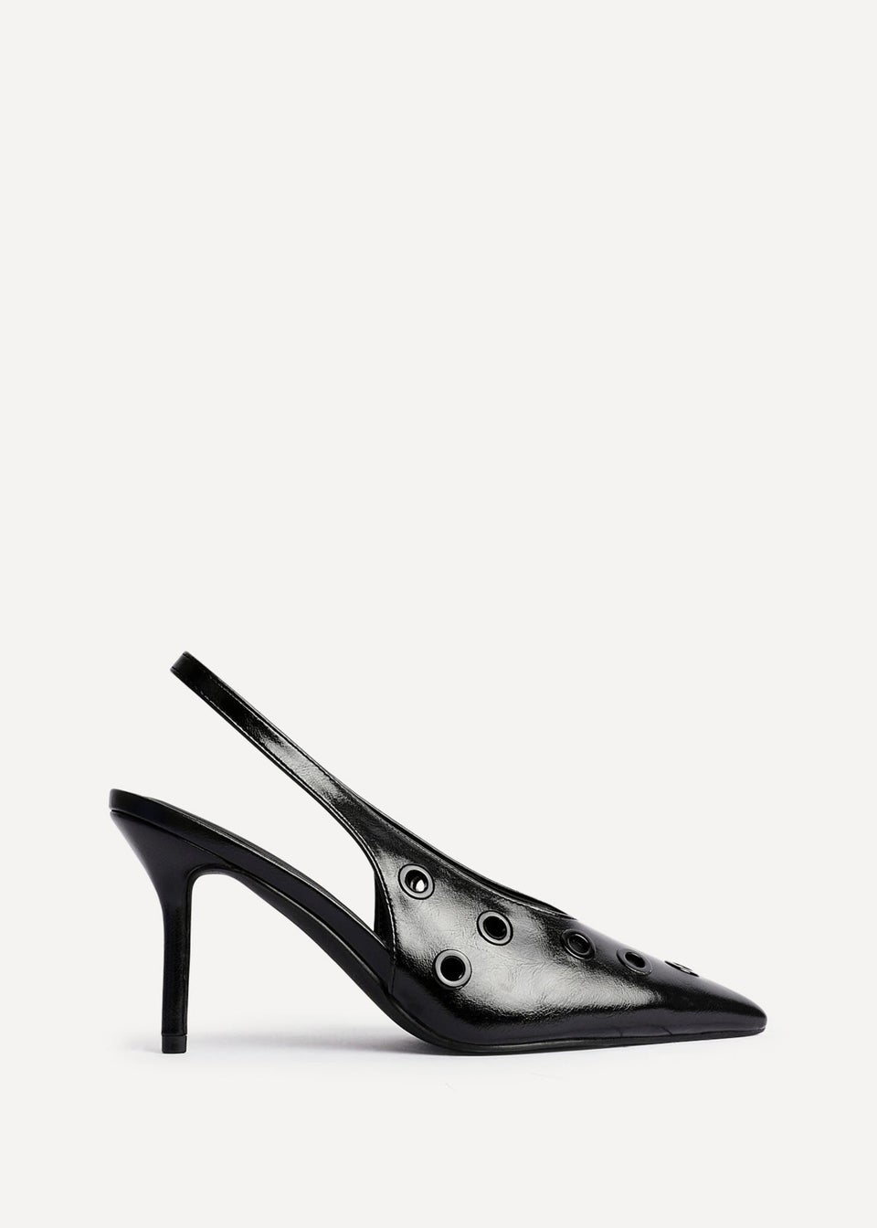 Linzi Abel Black Faux Leather Court Heel