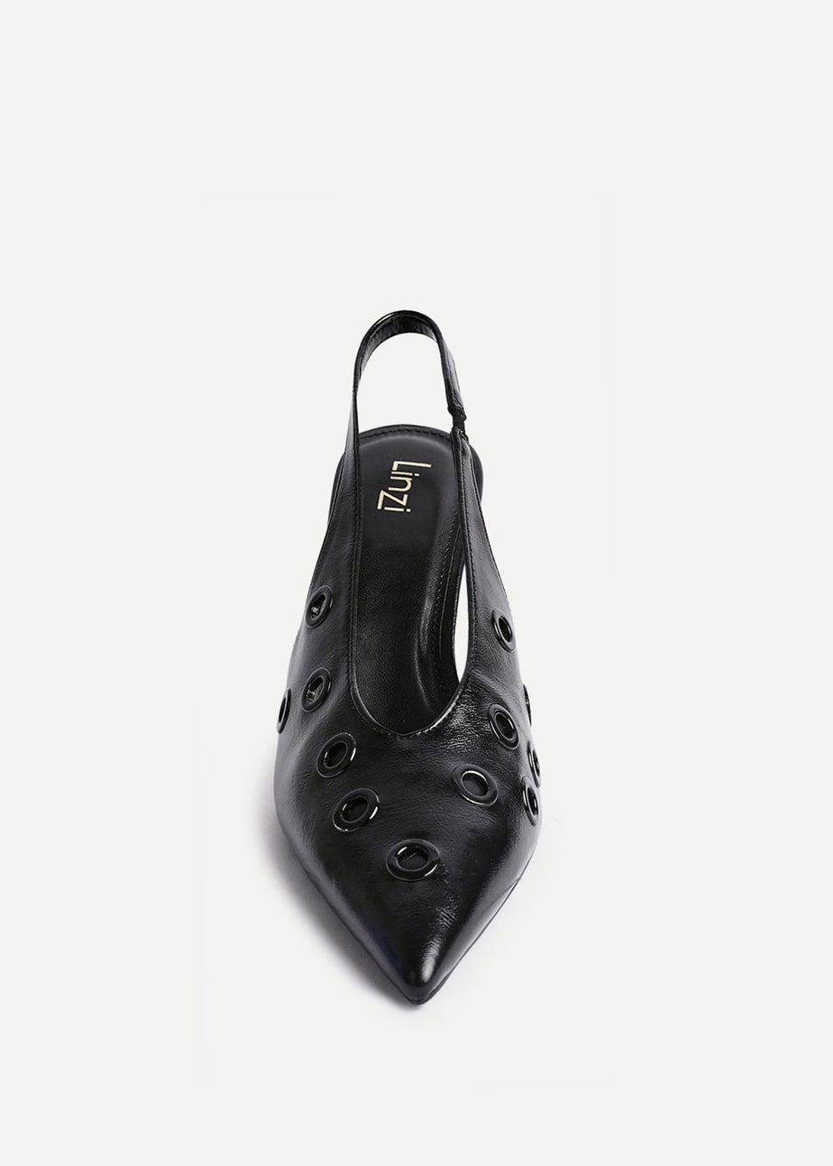 Linzi Abel Black Faux Leather Court Heel