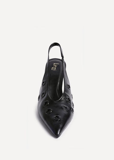 Linzi Abel Black Faux Leather Court Heel