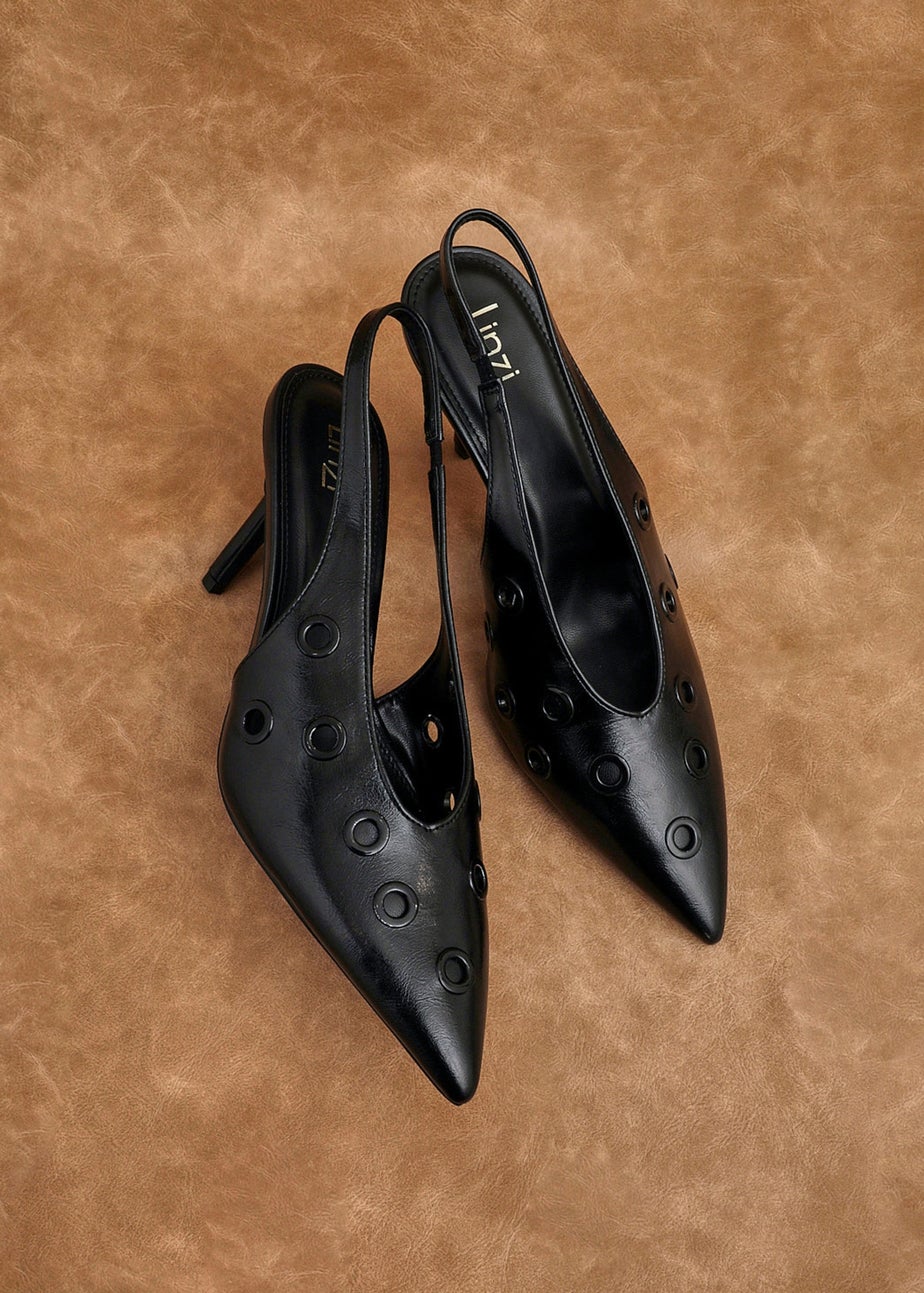 Linzi Abel Black Faux Leather Court Heel