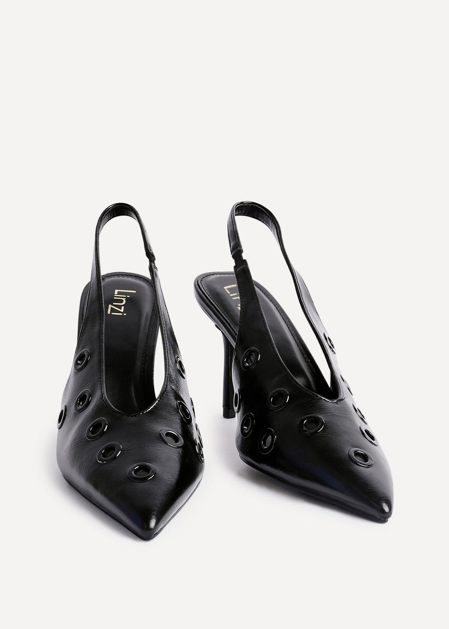 Linzi Abel Black Faux Leather Court Heel