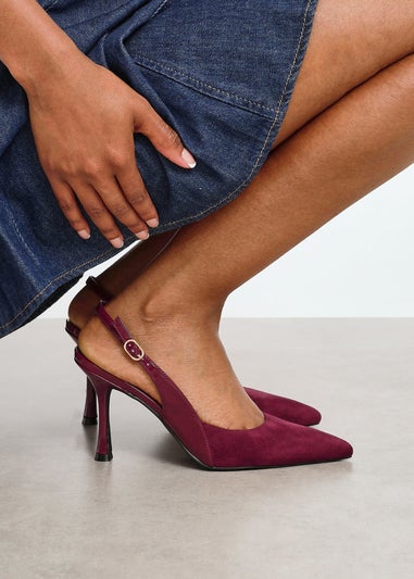 Linzi Wink Burgundy Faux Suede Two Tone Court Heel
