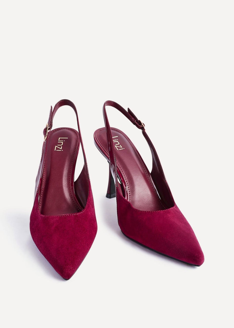 Linzi Wink Burgundy Faux Suede Two Tone Court Heel