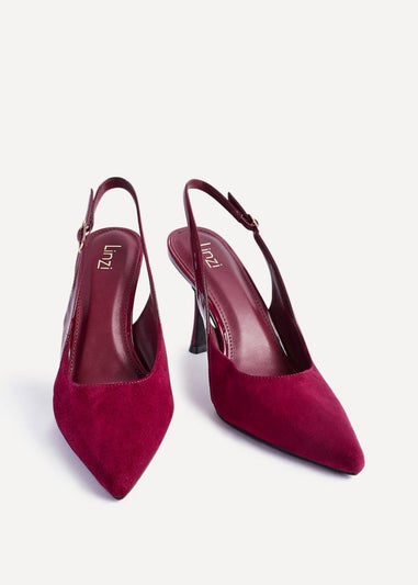 Linzi Wink Burgundy Faux Suede Two Tone Court Heel
