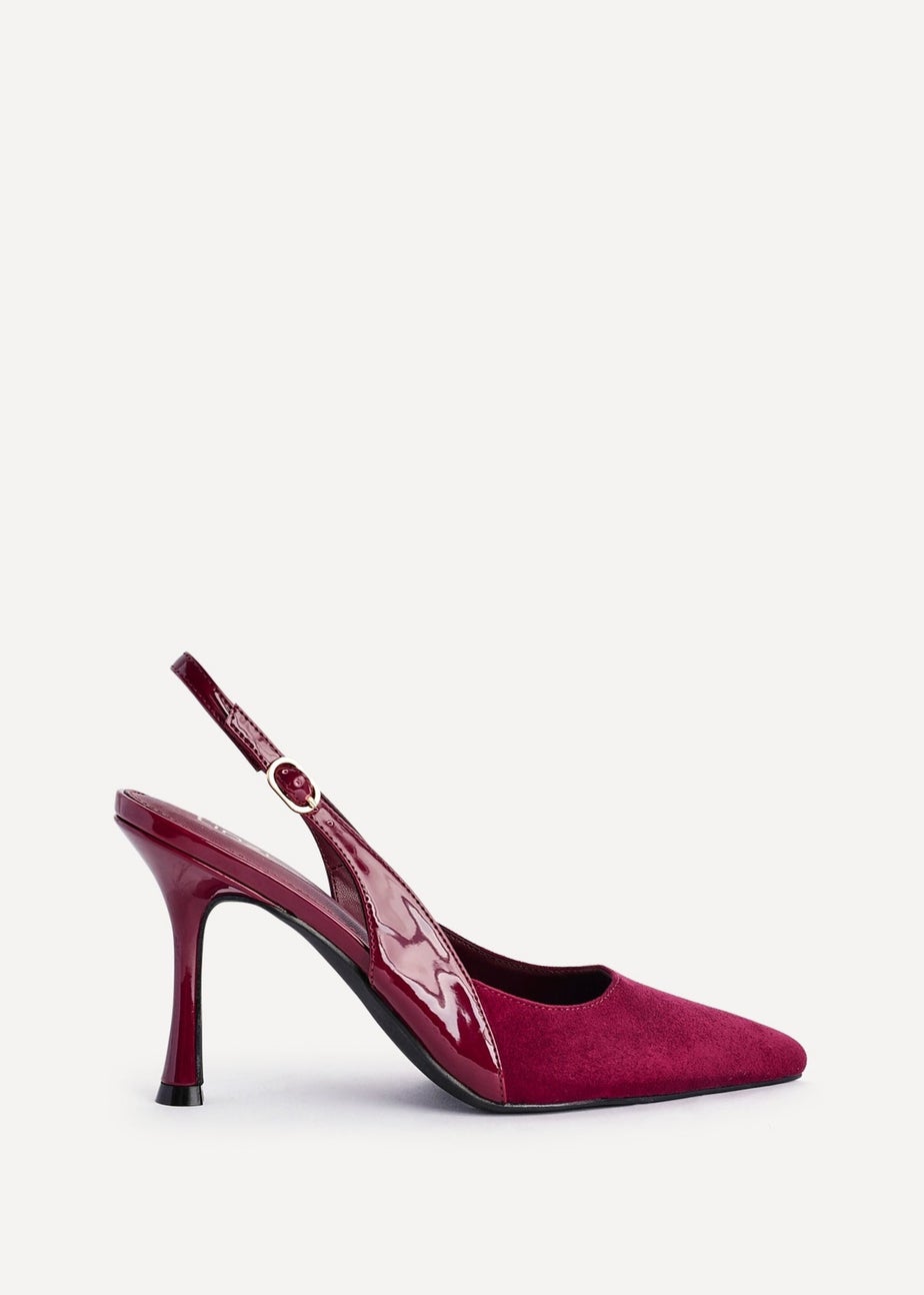 Linzi Wink Burgundy Faux Suede Two Tone Court Heel