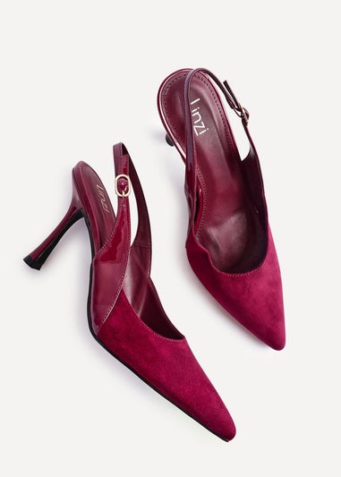 Linzi Wink Burgundy Faux Suede Two Tone Court Heel