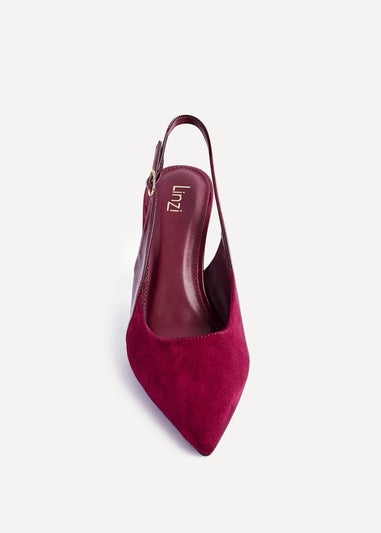 Linzi Wink Burgundy Faux Suede Two Tone Court Heel