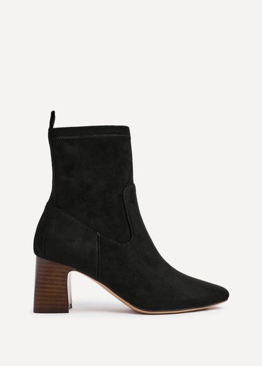Linzi Francisco Black Faux Suede Heeled Ankle Boot