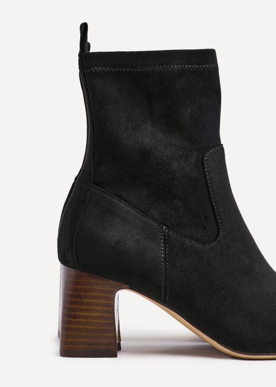 Linzi Francisco Black Faux Suede Heeled Ankle Boot