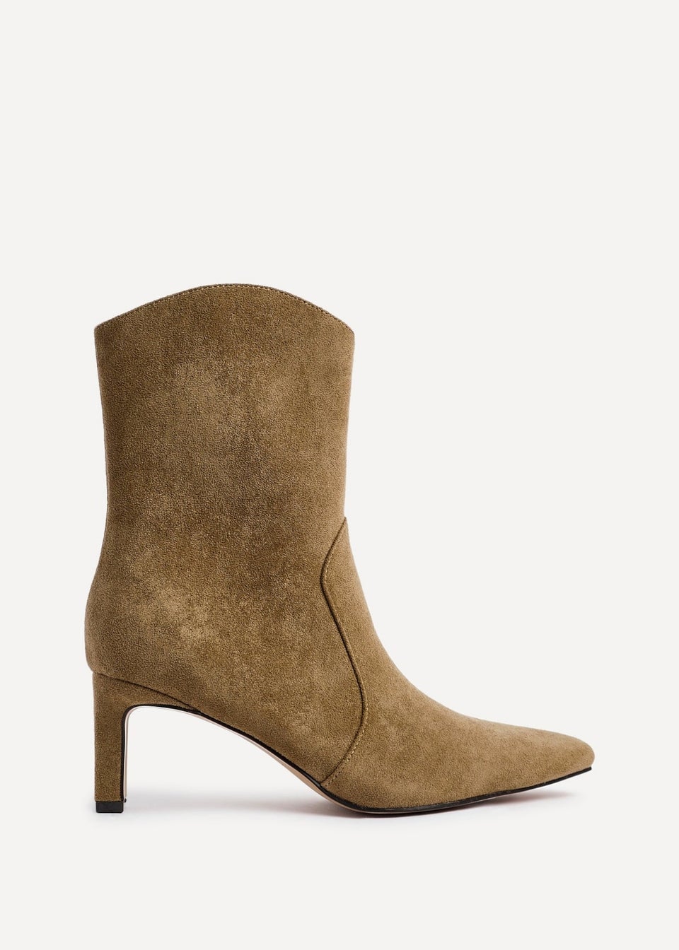 Linzi Calabasas Sand Faux Suede Western Inspired Heeled Boot