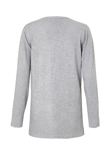 Quiz Grey Sequin Longline Cardigan