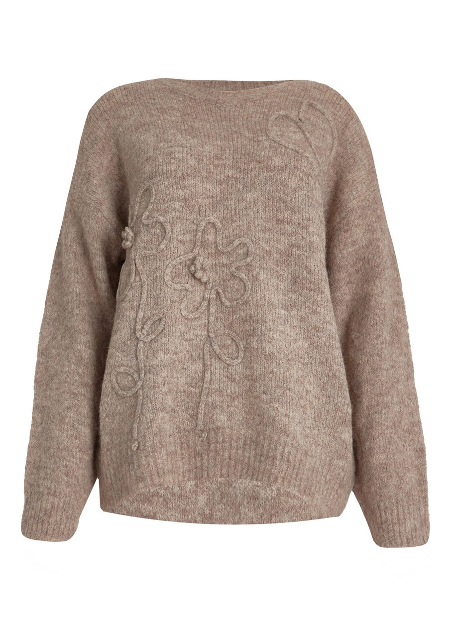 Quiz Stone Embossed Flower Jumper