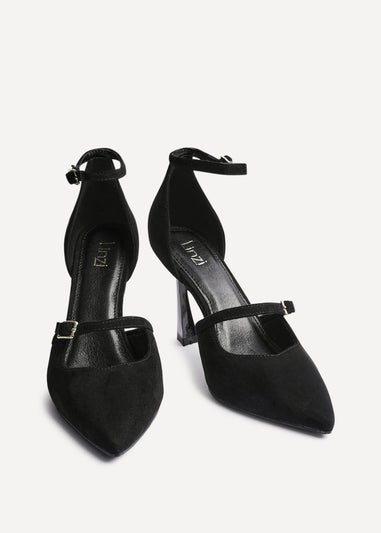 Linzi Larah Black Faux Suede Court Heel