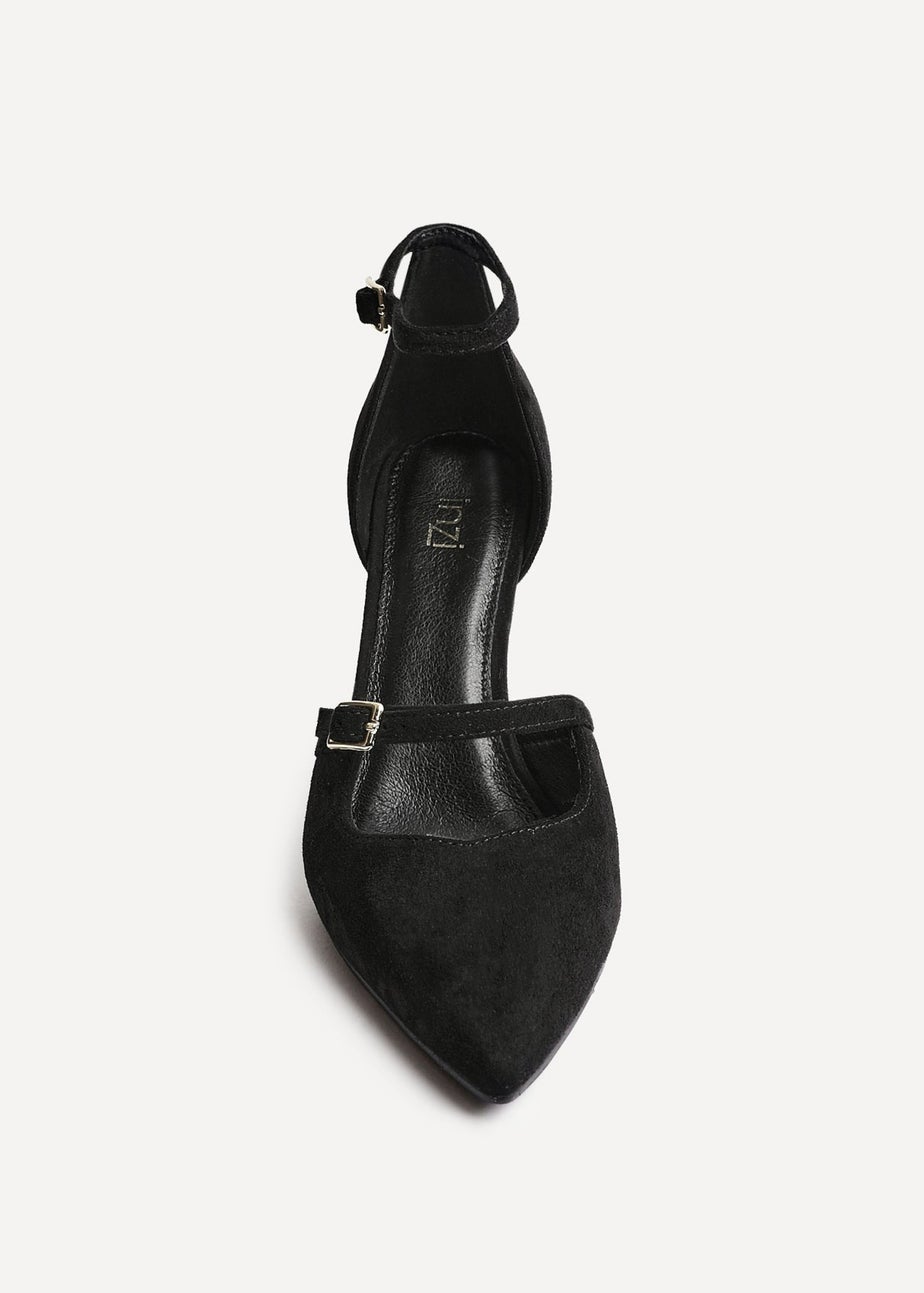 Linzi Larah Black Faux Suede Court Heel