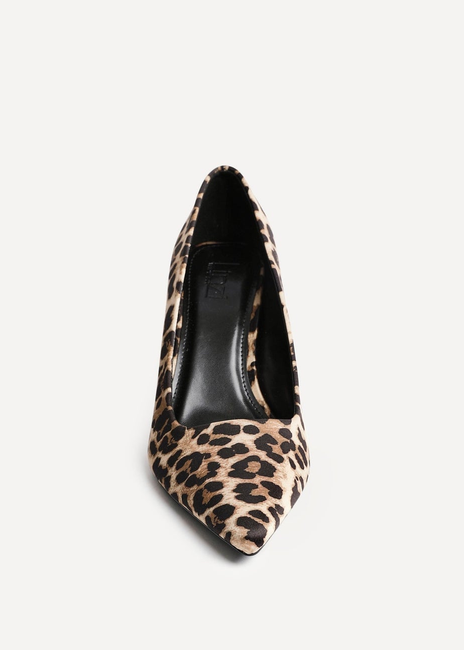 Linzi Aim Wide Fit Leopard Satin Classic Court Heel