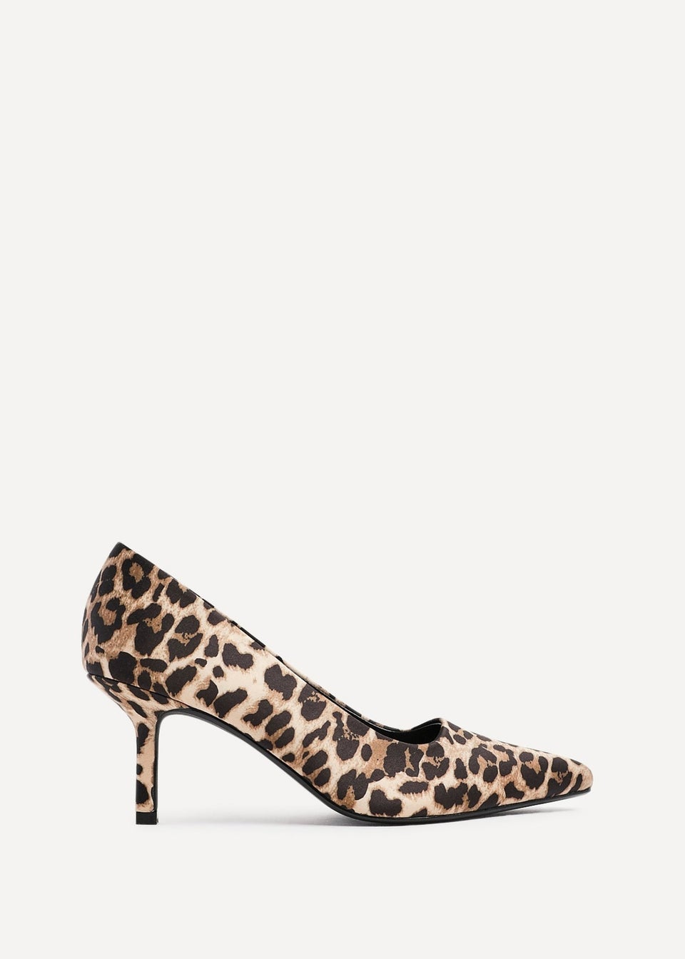 Linzi Aim Wide Fit Leopard Satin Classic Court Heel
