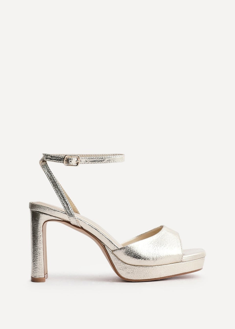 Linzi Diva Gold Faux Leather Platform High Heels