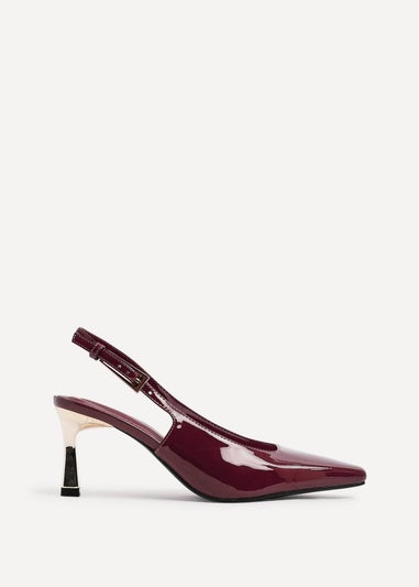 Linzi Avani Burgundy Faux Leather Court Heel