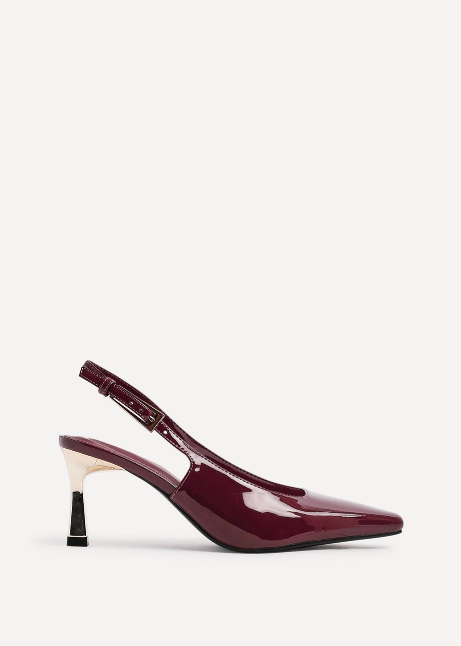 Linzi Avani Burgundy Faux Leather Court Heel