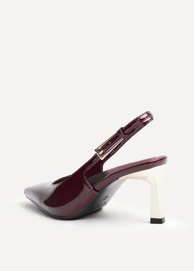Linzi Avani Burgundy Faux Leather Court Heel