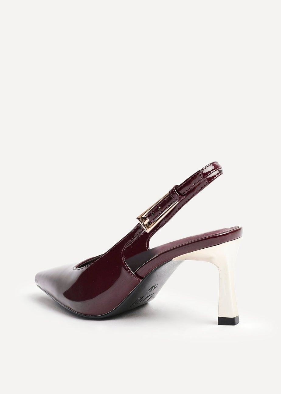 Linzi Avani Burgundy Faux Leather Court Heel