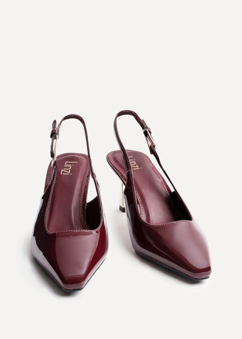 Linzi Avani Burgundy Faux Leather Court Heel