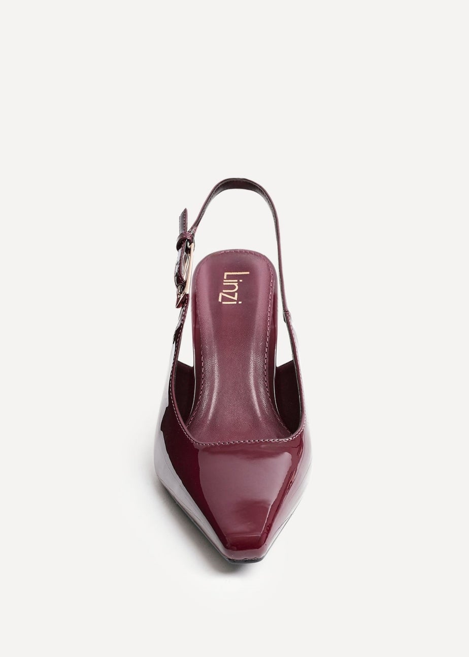 Linzi Avani Burgundy Faux Leather Court Heel