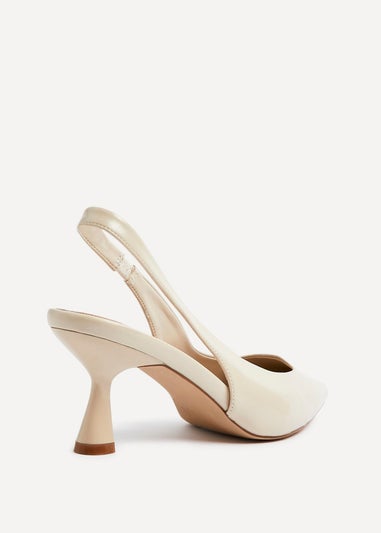 Linzi Presley Beige Faux Leather Sling Back Low Court Heel