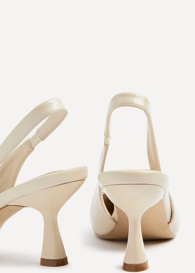 Linzi Presley Beige Faux Leather Sling Back Low Court Heel