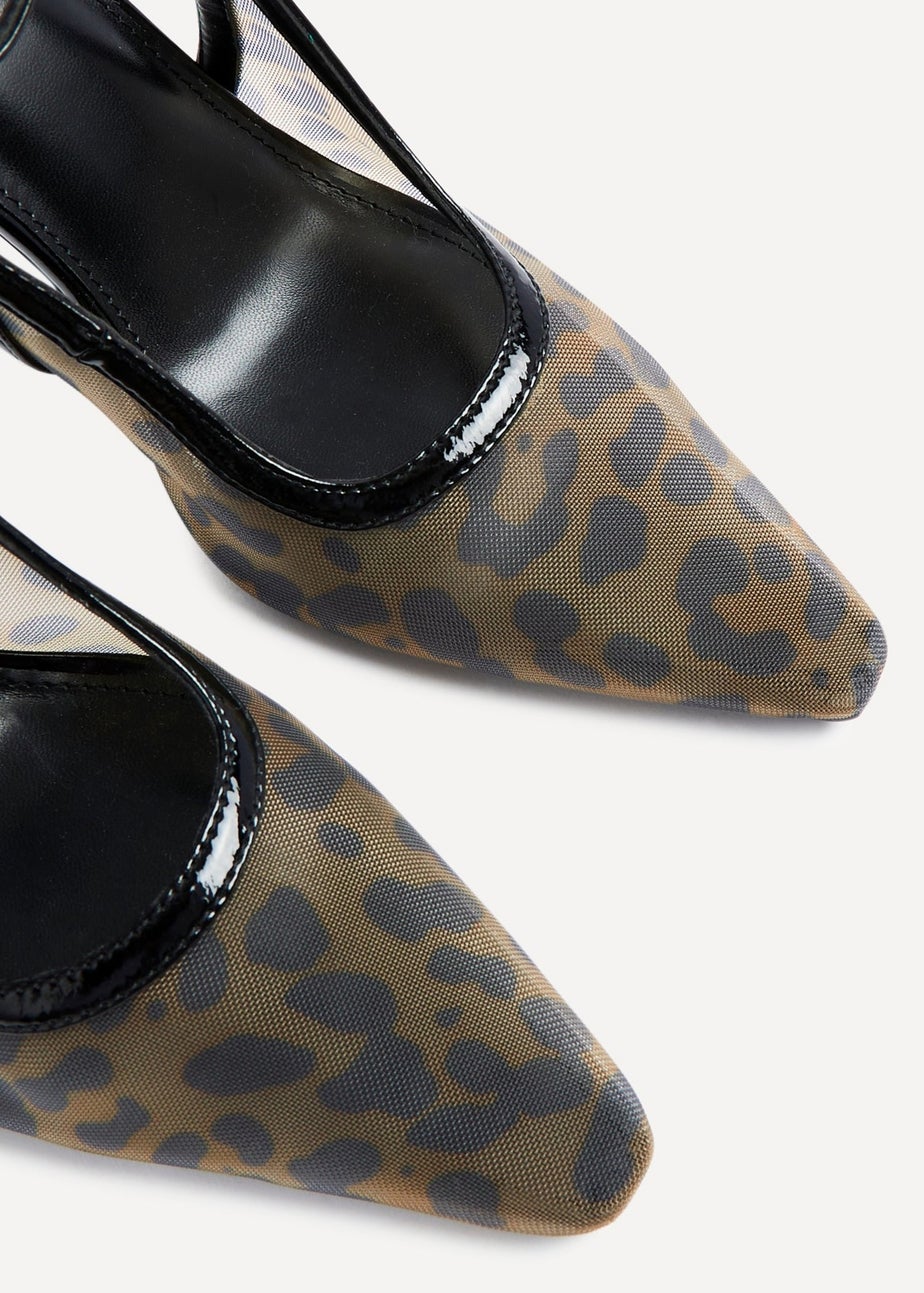 Linzi Louella Leopard Print Mesh Stiletto Court Heel