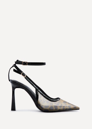 Linzi Louella Leopard Print Mesh Stiletto Court Heel