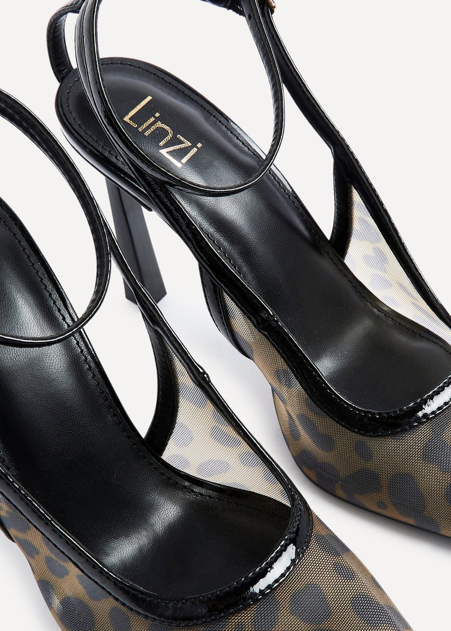 Linzi Louella Leopard Print Mesh Stiletto Court Heel