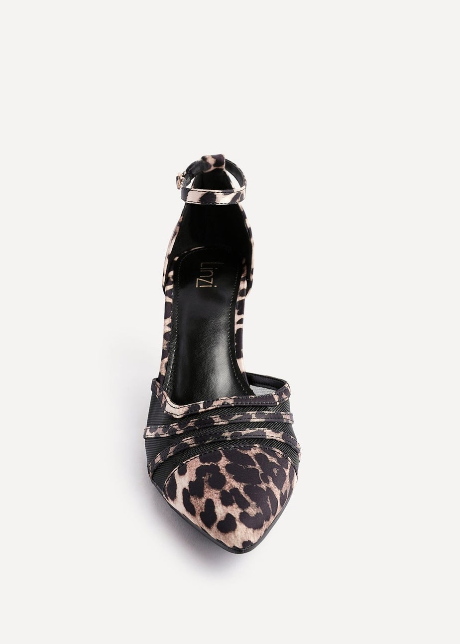 Linzi Tasha Leopard Print Scuba Block Court Heel