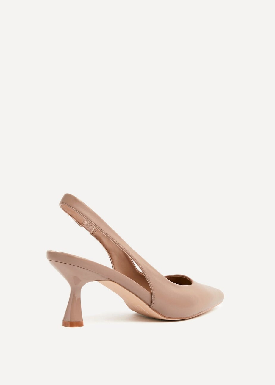 Linzi Presley Mocha Mousse Faux Leather Sling Back Low Court Heel