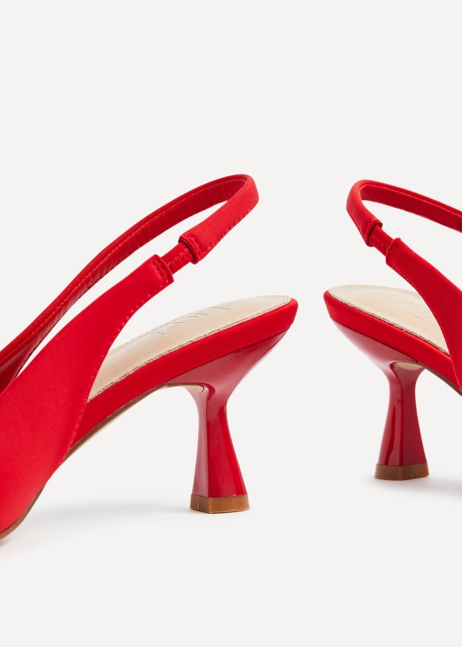 Linzi Presley Red Lycra Sling Back Low Court Heel